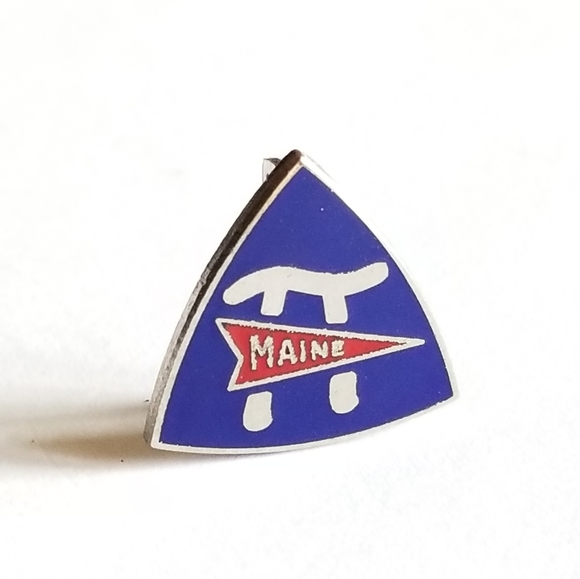 Vintage NEA Maine lapel pin red, white, and blue enamel silver tone - Picture 10 of 10
